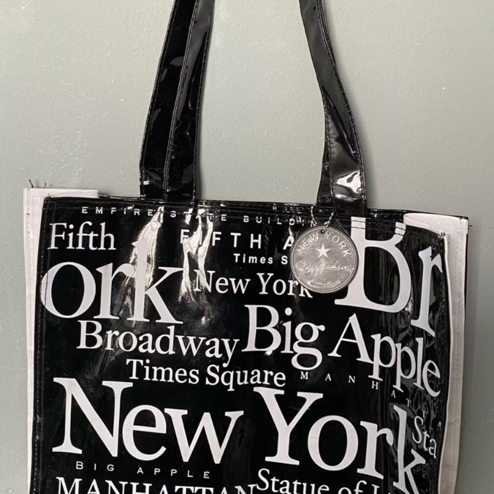 Jay Joshua Black Vinyl New York City Tote Bag,